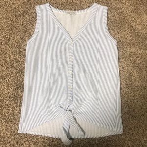 GREEN ENVELOPE SEERSUCKER TIE BOTTOM TANK - SMALL